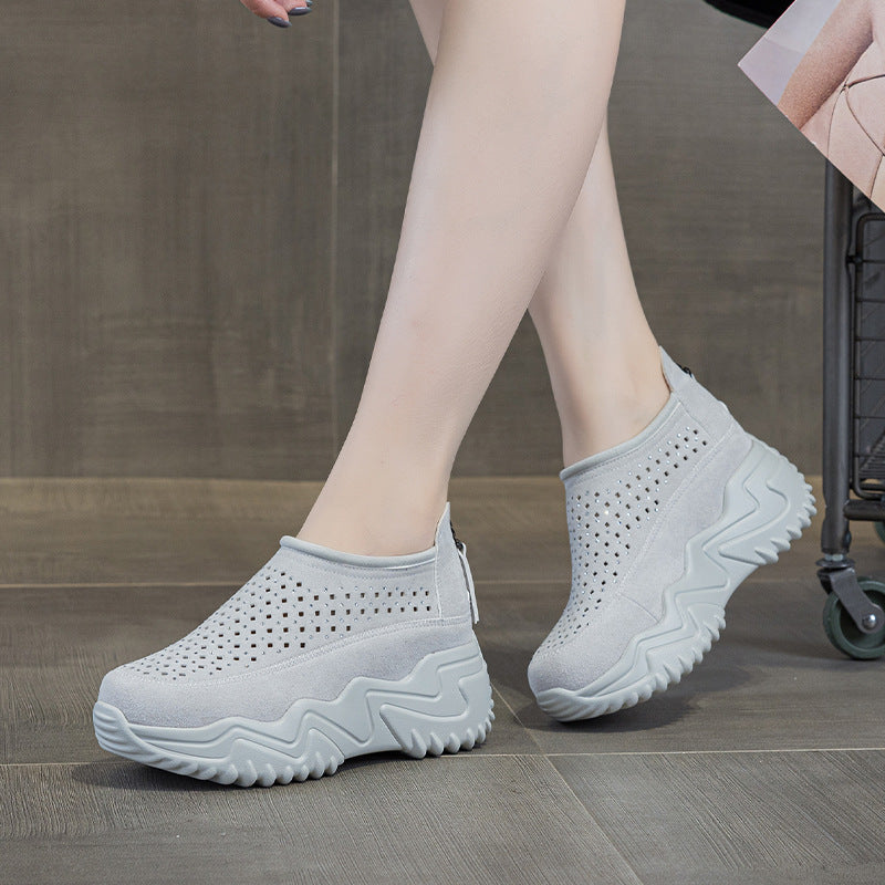 Women's Hole Breathable Platform Elevator Wild Sandals