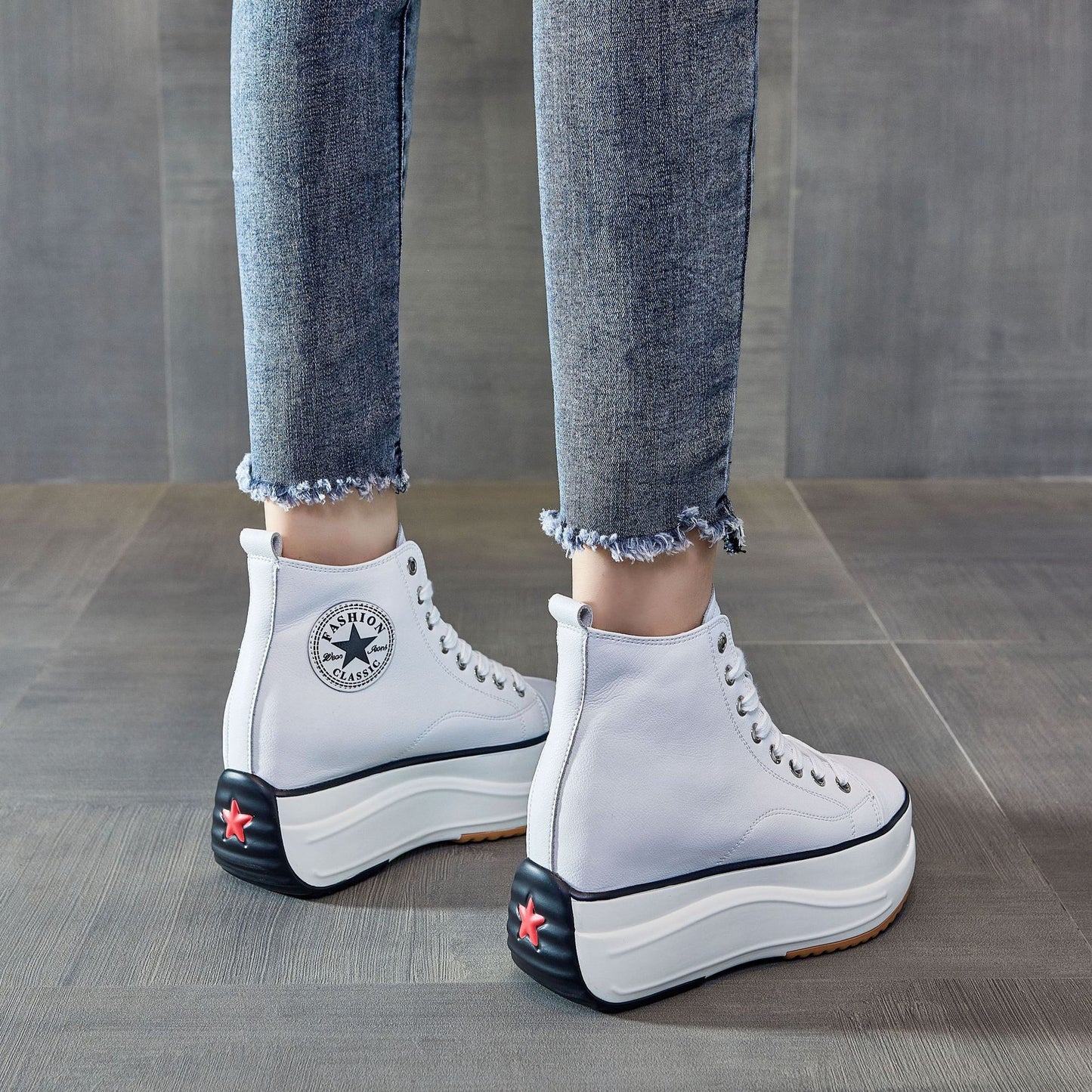 Women's Single-layer Ankle Height Increasing Leisure Lightweight Comfortable Not Casual Shoes