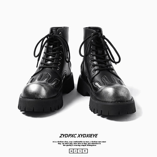 Men's Martin Thick-soled Ankle Niche Trendy Flame Boots