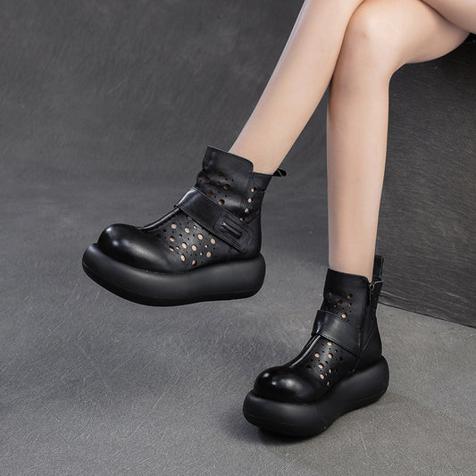Women's British Style Martin Breathable Hollow Hole Women's Shoes