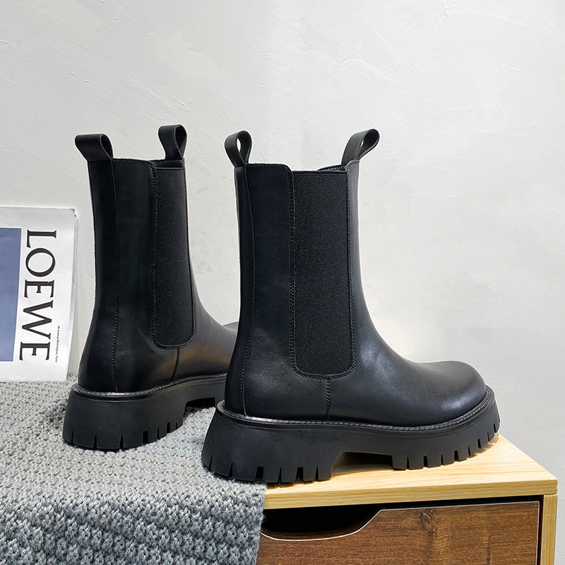 Men's Autumn Breathable Middle High Top Worker Korean Boots