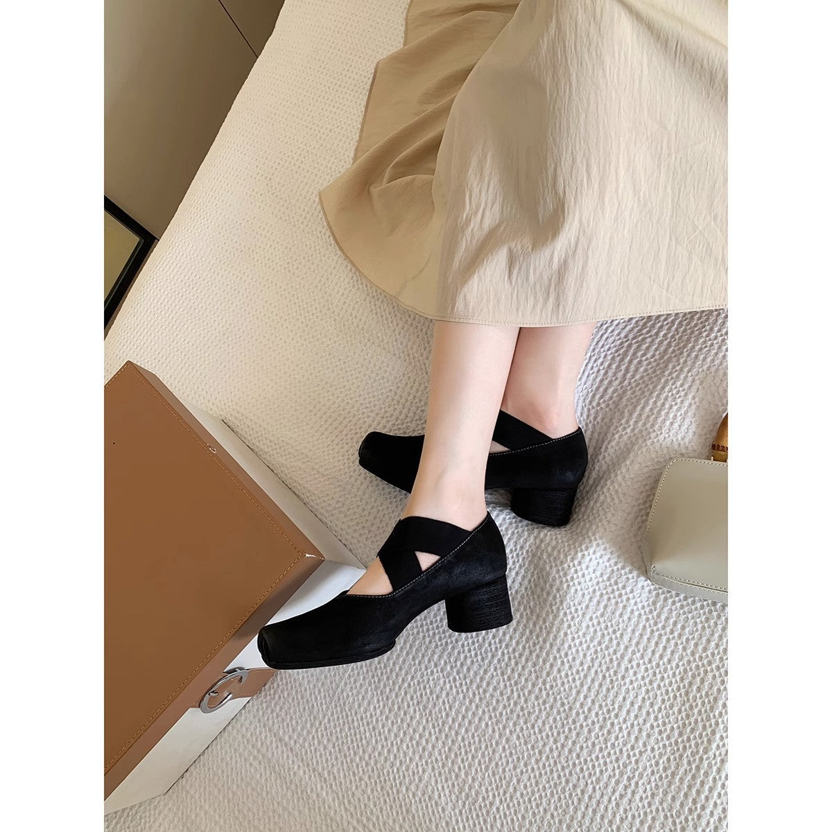 Women's Jane Low Ballet Outer Wear Cross Heels