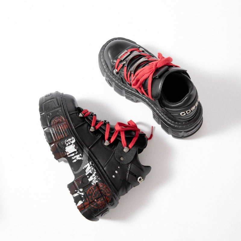 Metal Platform Dark Punk Muffin Street Shooting Heightened Single Boots