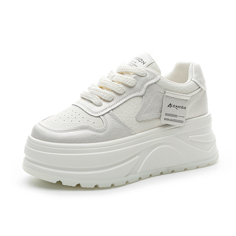 Women's Hidden White Small Size Height Increasing Casual Shoes