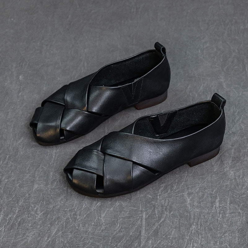 Women's Bag Roman Style Flat Soft Bottom Surface Hollow Sandals