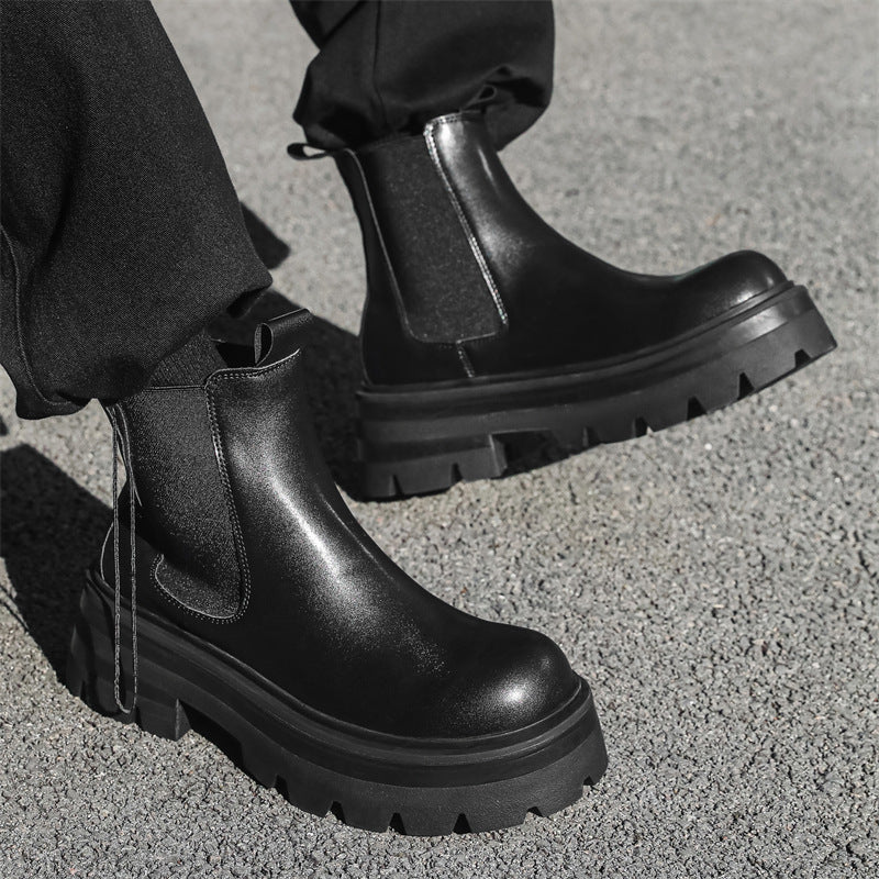 Men's Trendy Fashion Chelsea Thick-soled Smoke Pipe Boots