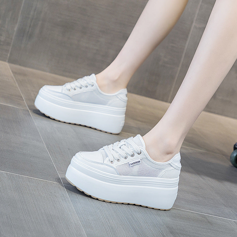Women's Mesh Breathable Muffin Summer Versatile Platform Hollowed Casual Shoes