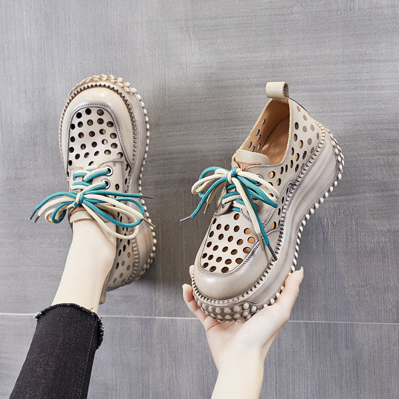 Women's Platform Fashionable Genuine Pumps Comfortable Soft Casual Shoes