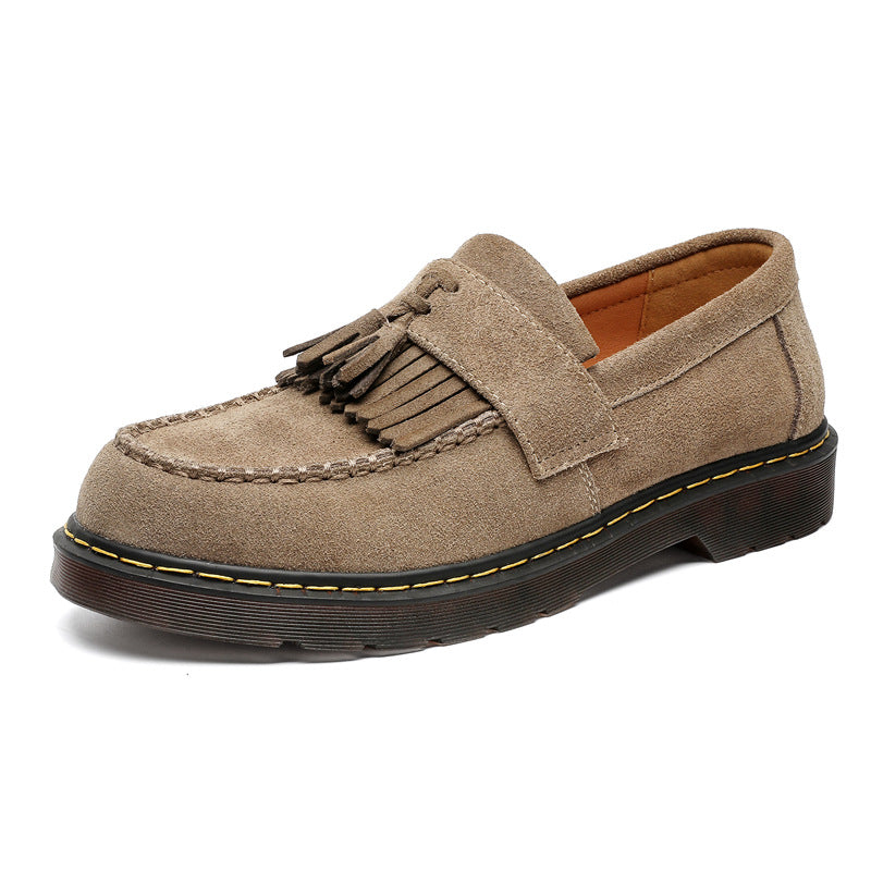 Men's Woven Tassel Slip-on Suede British Derby Boots