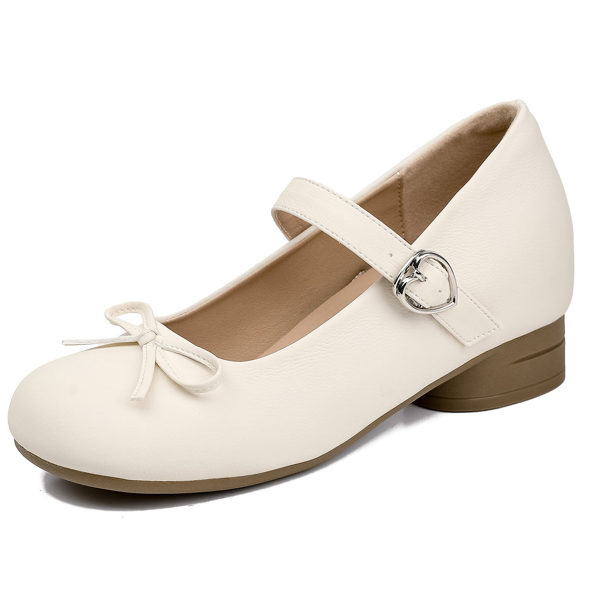 Women's Style Mary Jane Comfortable Height Increasing Insole Bow Strap Versatile Women's Casual Shoes