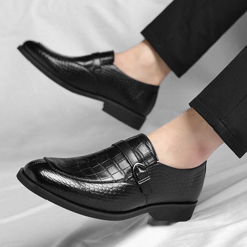Men's Slip-on Buckle Plus Size Trendy Men's Business Leather Shoes