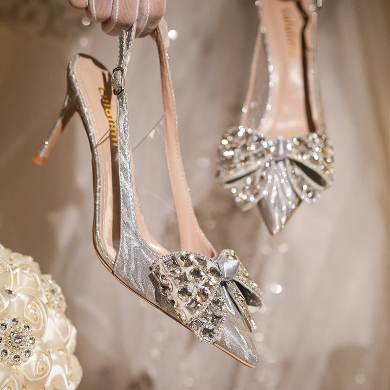 Wedding Stiletto Pointed Toe Cap Autumn Heels
