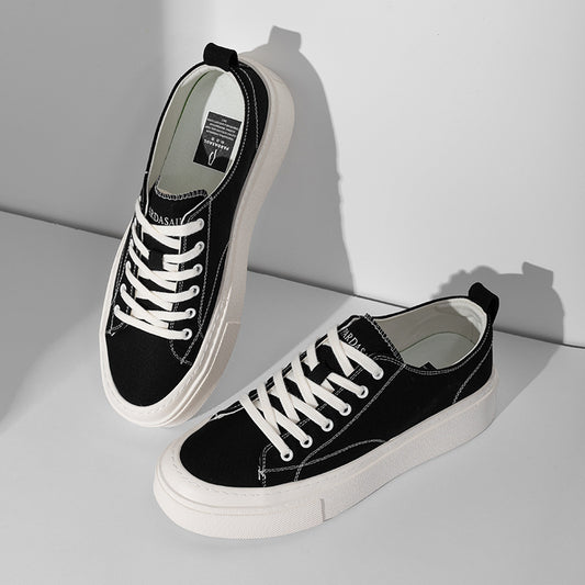Men's Summer Thick Bottom Hight Increasing Board Trendy Canvas Shoes
