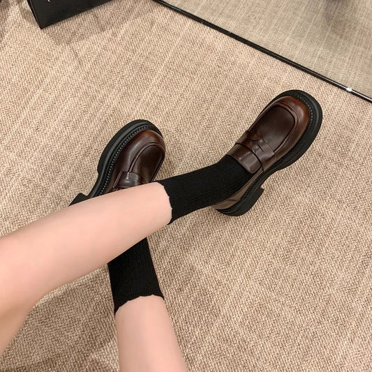 Women's Version Su Round Head Thick Bottom Chunky Loafers