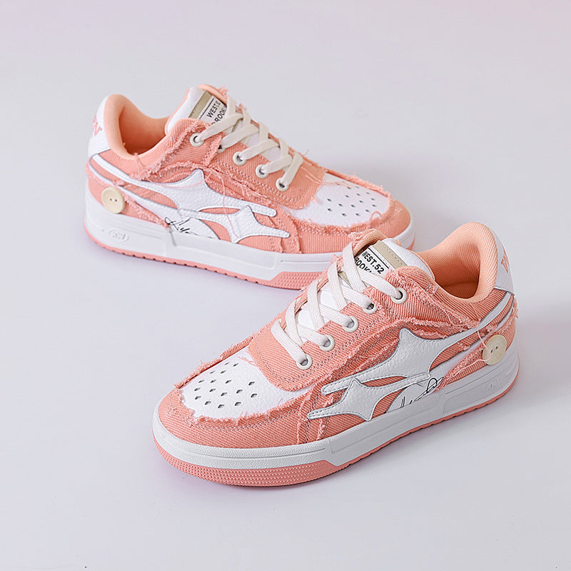 Women's Buckle Summer Purple Thick Bottom Sports Canvas Shoes