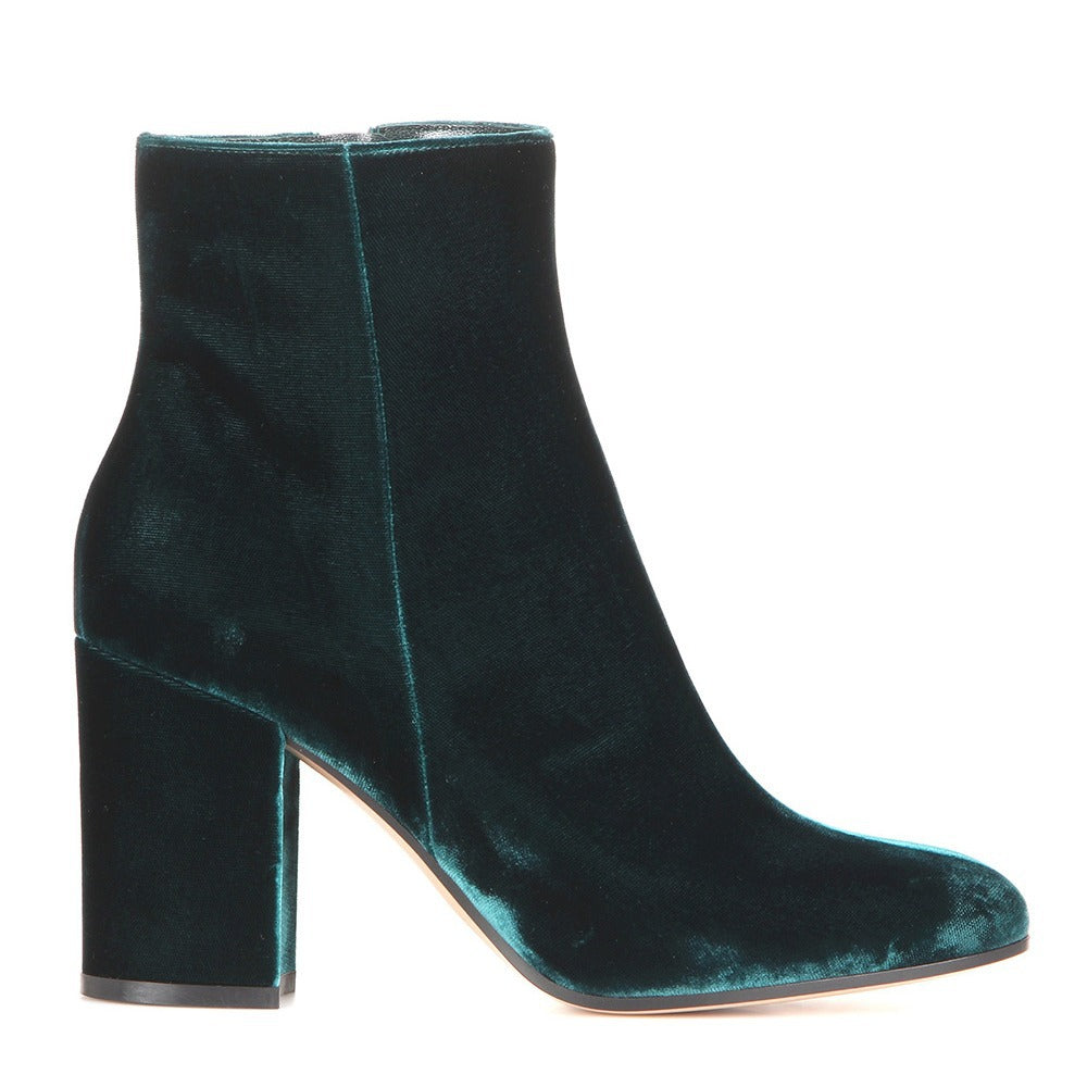 Women's Banquet Veet Ankle Round Head Chunky Boots