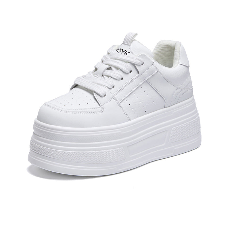 Women's Platform Height Increasing Insole White Spring Casual Shoes