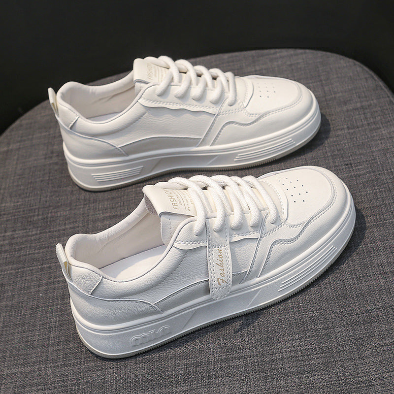 Women's White Spring Sports Leisure Flange In Sneakers