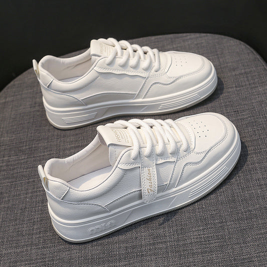 Women's White Spring Sports Leisure Flange In Sneakers