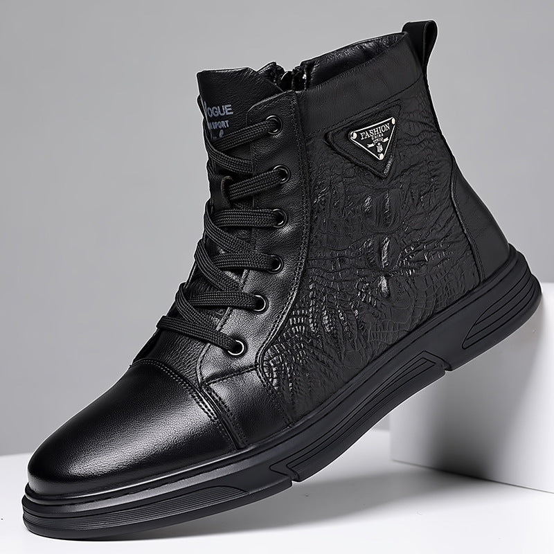 Men's British First Layer Cowhide Extra Large Boots