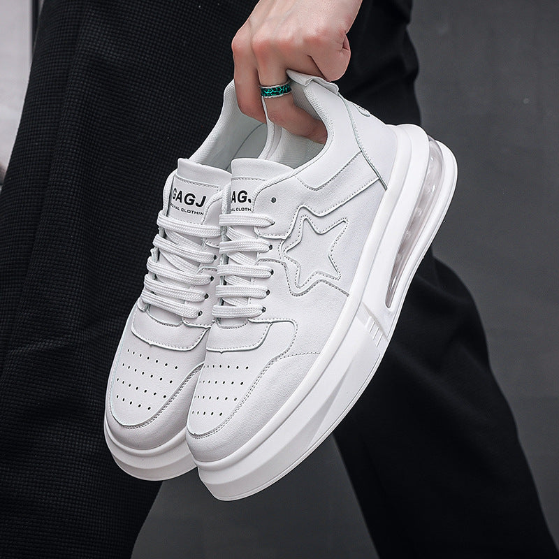 Men's Niche Black White Breathable Fashion Soft Sneakers