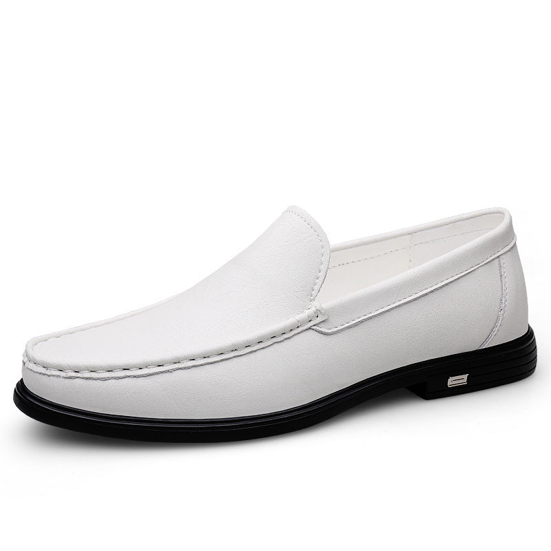 Men's Cowhide British White Business Formal Wear Casual Shoes