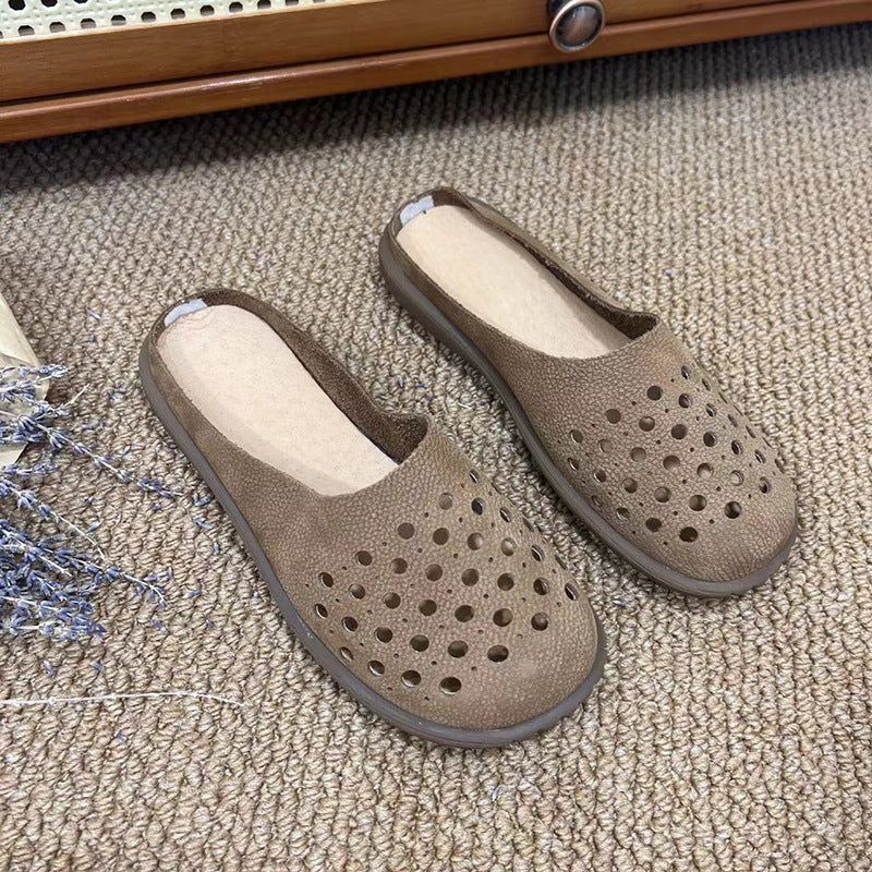 Women's Platinum Mori Style Retro Flat Outdoor Sandals