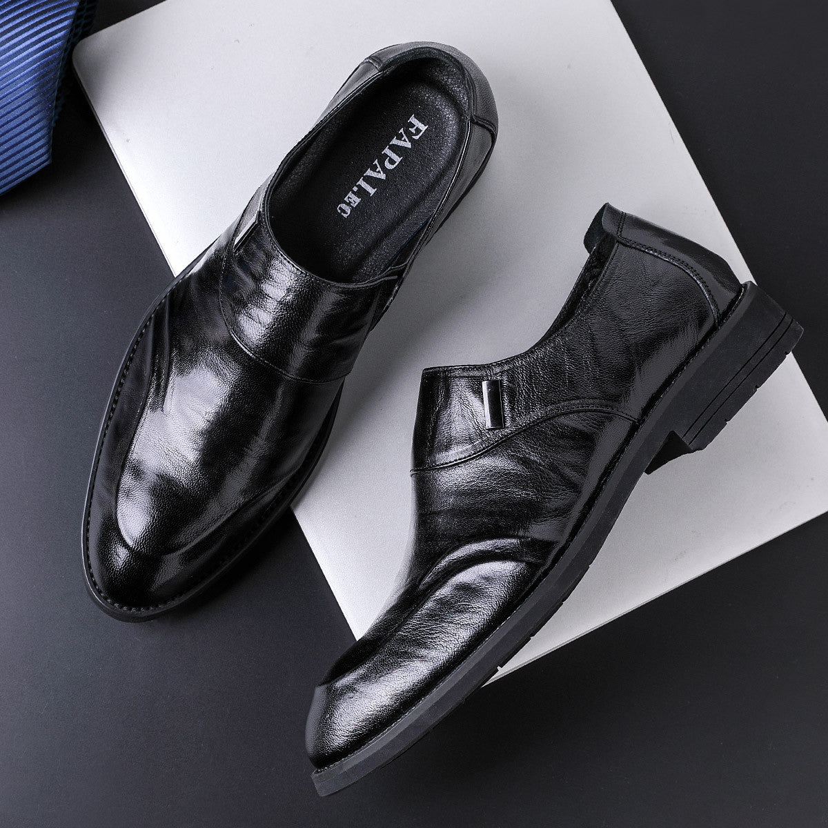 Men's Formal Soft Bottom Comfortable British Style Slip-on Trendy Leather Shoes
