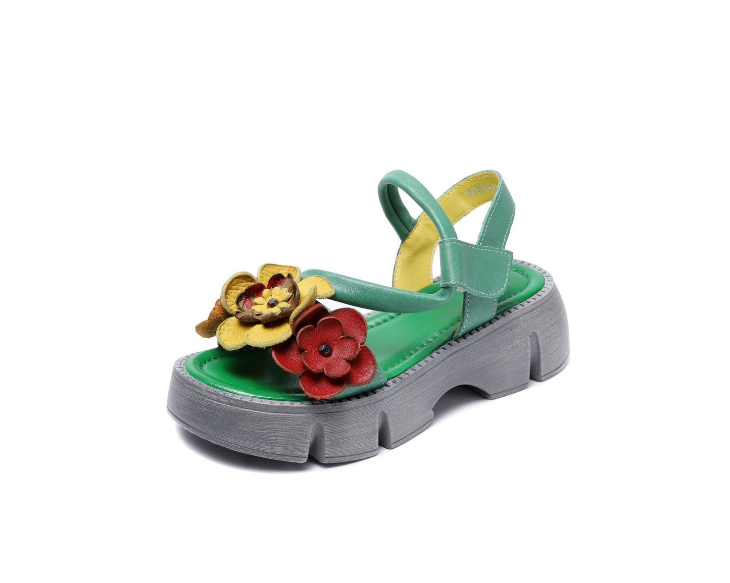 Women's Cowhide Mid Summer Wear Ethnic Style Sandals