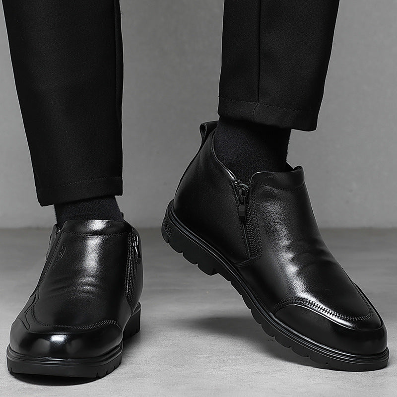 Men's Winter First Layer Cowhide Cotton Thickened Real Men's Shoes