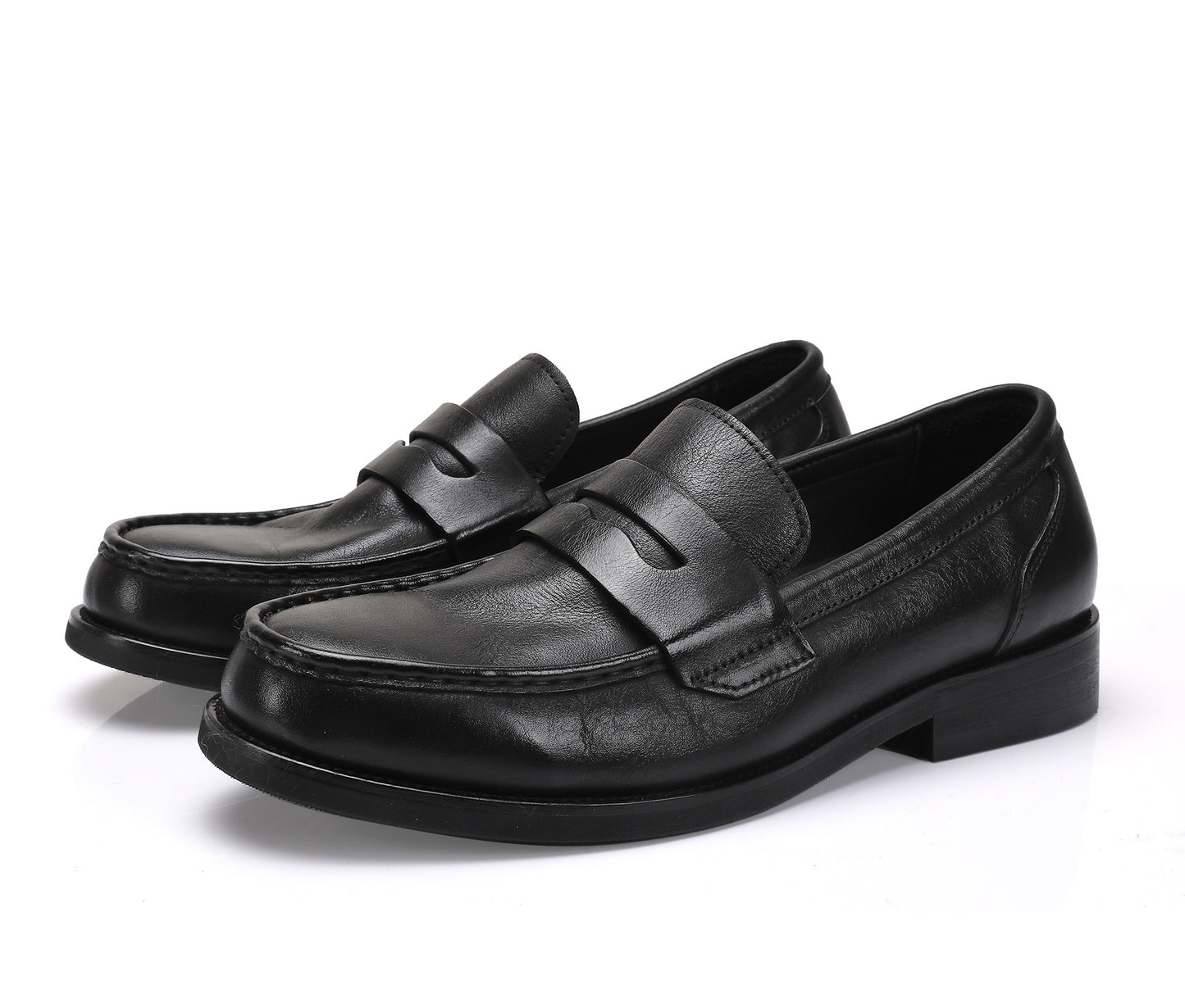 Men's Winter Rubber Outsole Slip-on Business Formal Wear Leather Shoes
