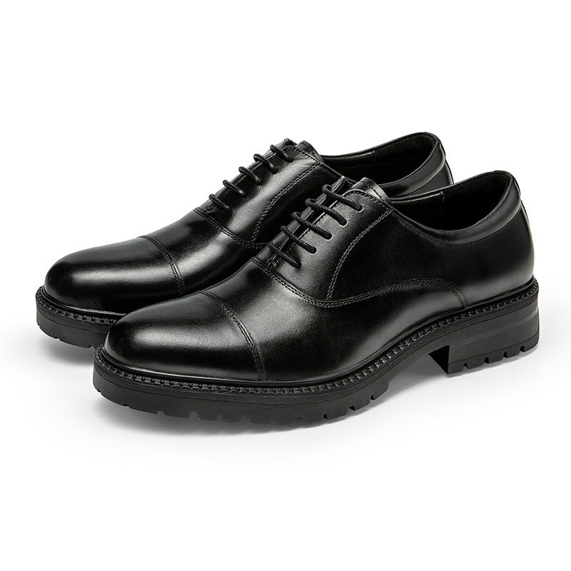 Men's Within Hours Business Formal Wear Thick Bottom Three Leather Shoes