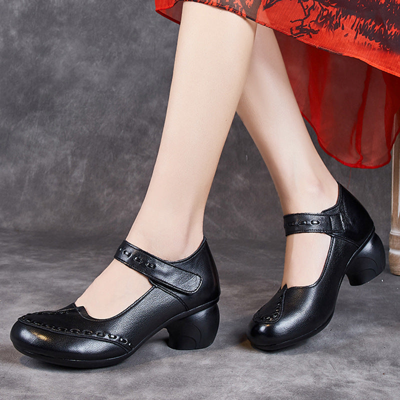 Women's Toe Pumps Chunky Soft Bottom First Casual Shoes