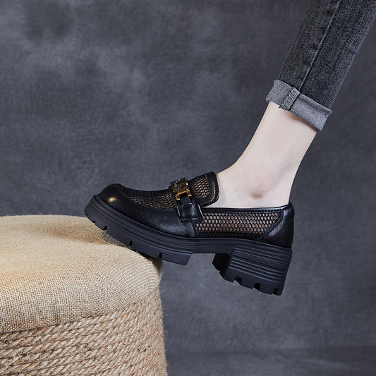 Women's Mesh Surface Platform Summer Breathable Slip-on Loafers