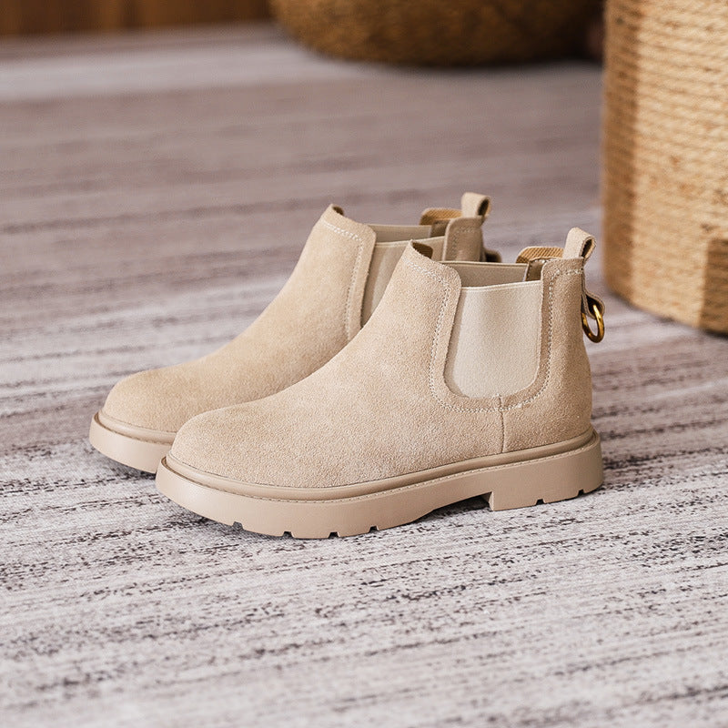 Women's Short Martin British Style Mid Flat Boots