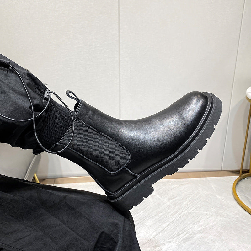 Men's Martin Winter Fleece-lined Warm Chelsea Booties Boots