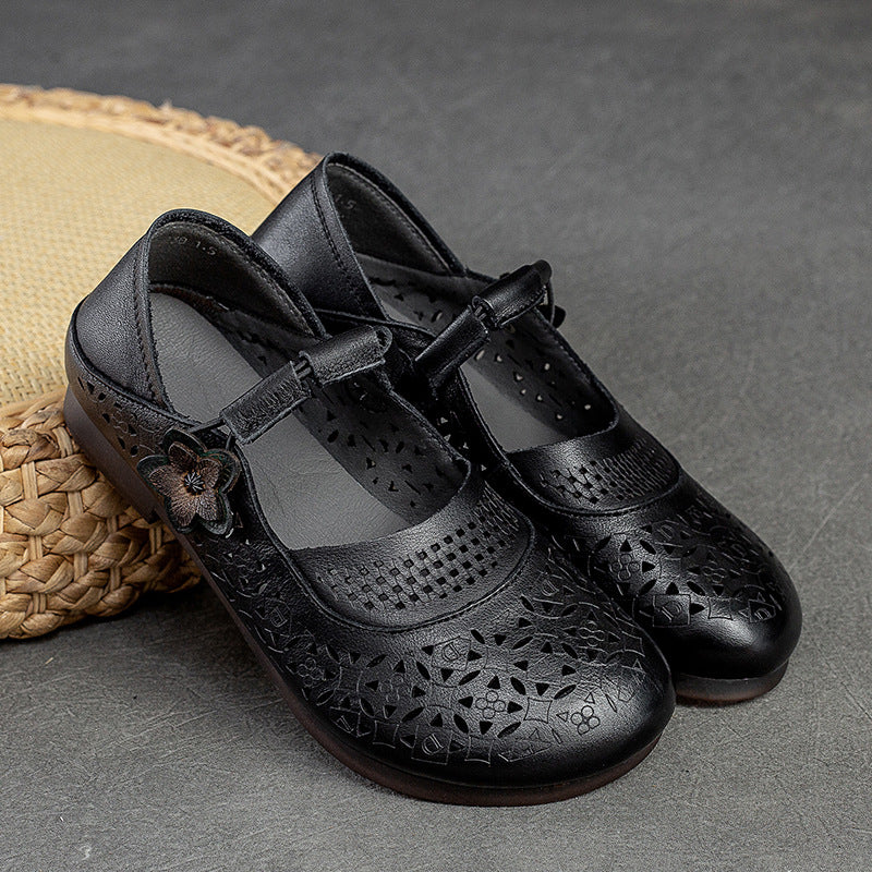 Toe Flat Bottom Mom Beef Tendon Sandals