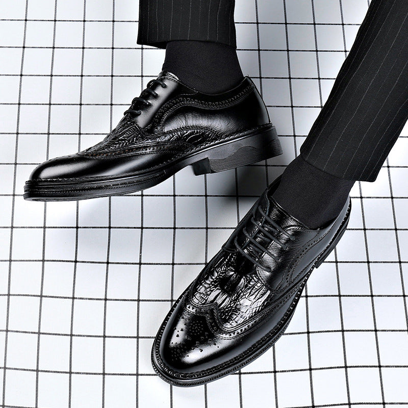 Men's Style Carving Brock Business Formal Wear Leather Shoes