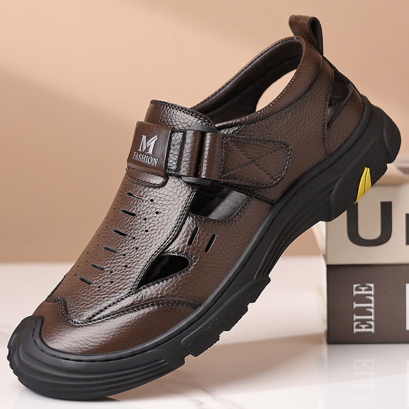 Men's Beach Upstream Breathable Cowhide Sports Mesh Men's Shoes
