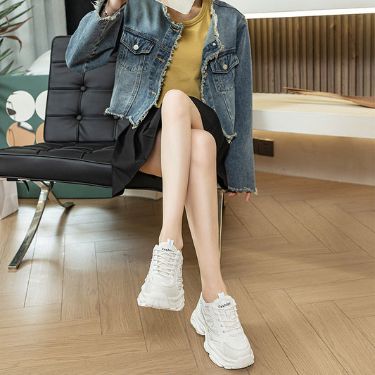 Women's Size Dad Platform Small Breathable Sports Sneakers