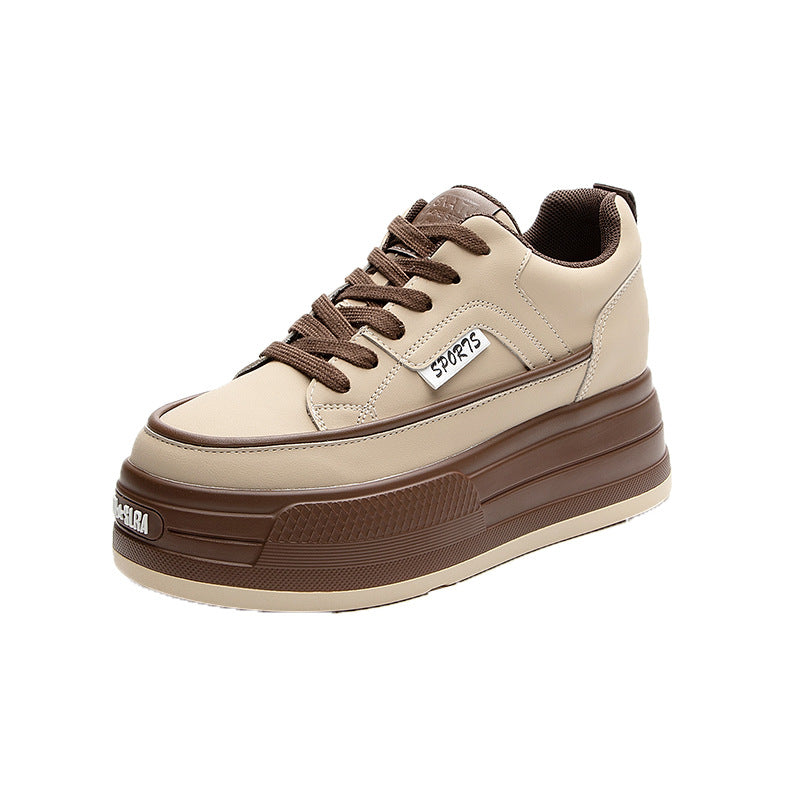 Women's Korean Style Thick Bottom Hidden White Wedge Women's Sports Shoes