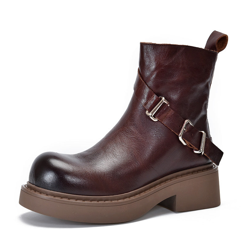 Women's With Top Layer Of Pattern Winter Retro Big Boots