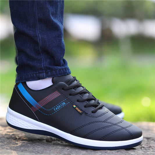 Men's Spring Breathable Trendy Sports Easy Wear Leather Shoes