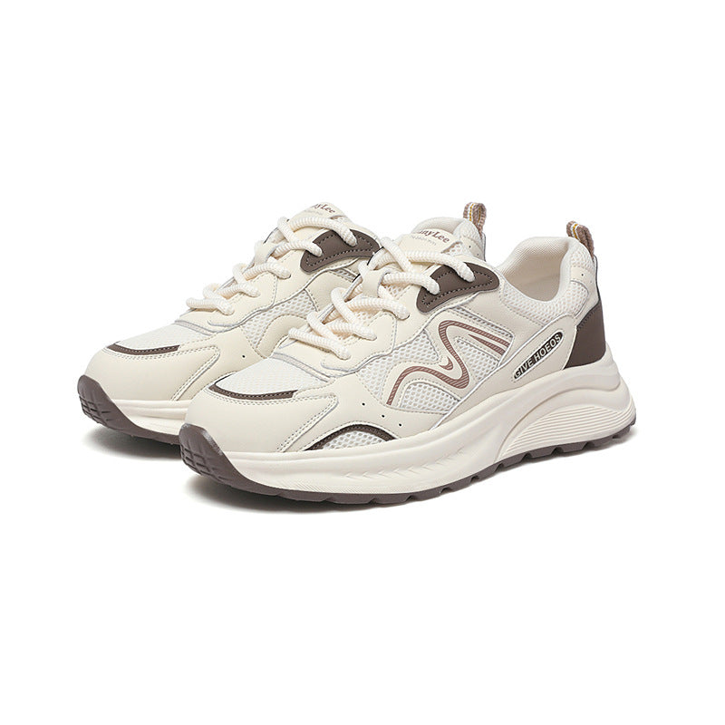 Women's Lightweight Daily Dad Platform Sports White Sneakers