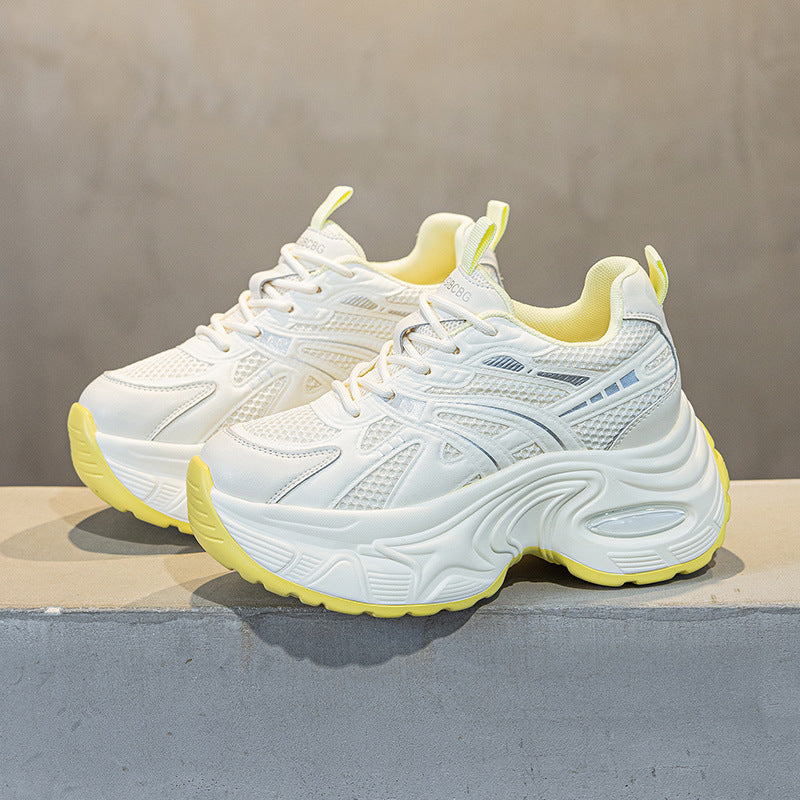 Women's Dad Fashionable Cool Round Head Mesh Breathable Sneakers