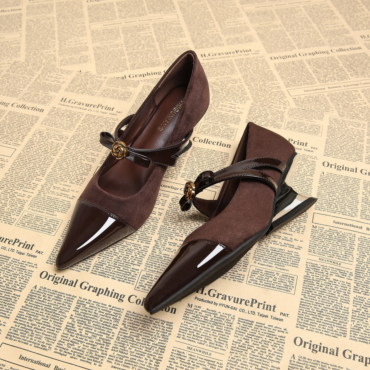 Women's Genuine Wedge Beautiful French Mary Jane High Spring Temperament Small Women's Fashion Shoes