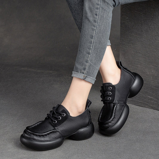 Women's Shu Autumn First Layer Cowhide Front Casual Shoes