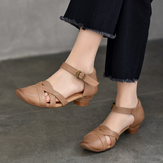 Women's Activity Price First Layer Cowhide Closed Heels
