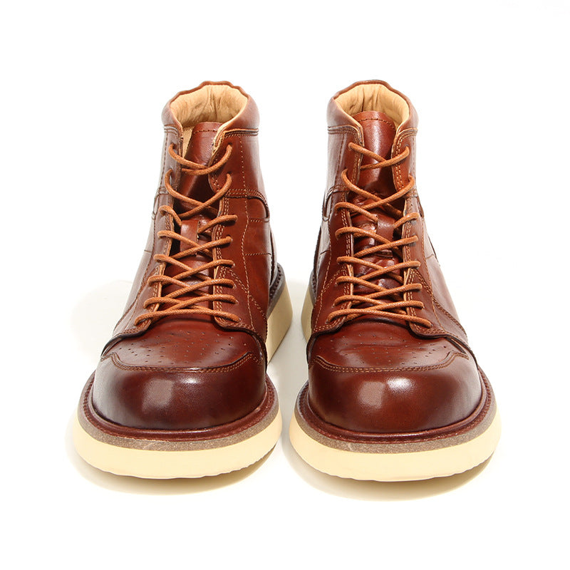 Men's Horse Retro Hand-rub Color Distressed Genuine Sneakers