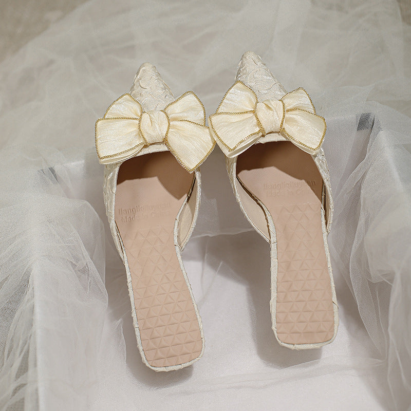 Women's Closed Toe Half Outer Wear Summer Heels